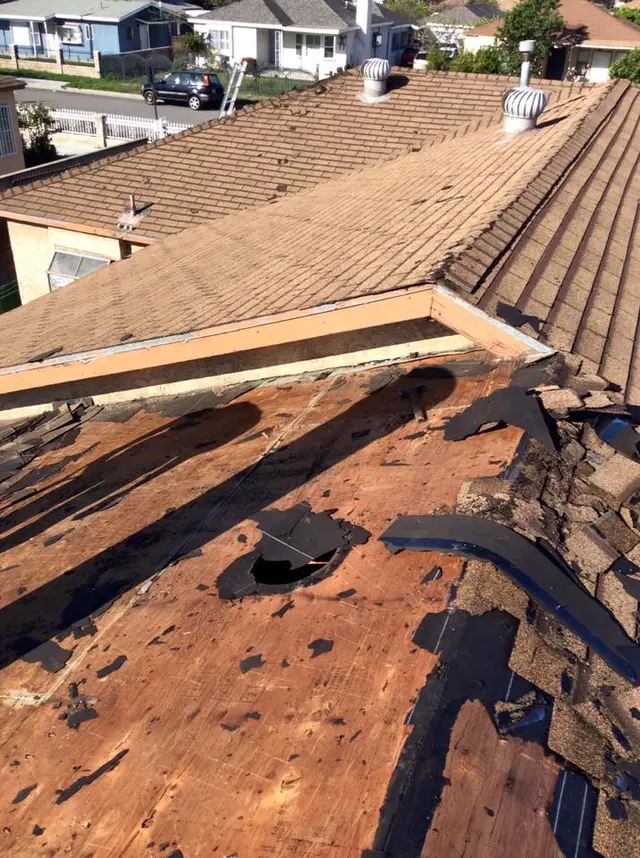 Reroof work in progress