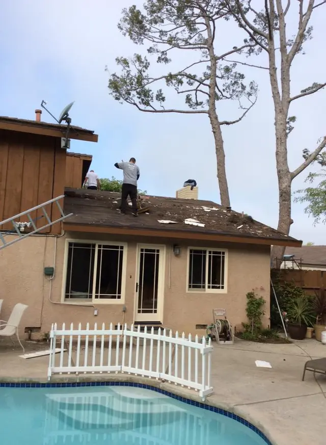 Reroof project in progress