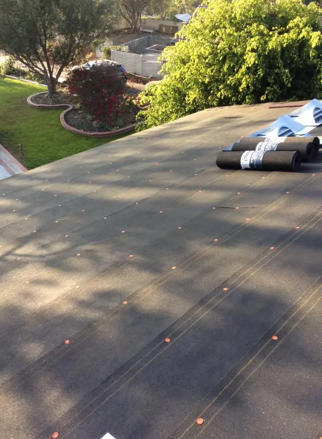 Roofing crew at work