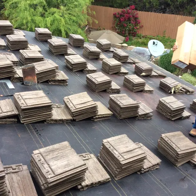 Roofing materials ready for installation